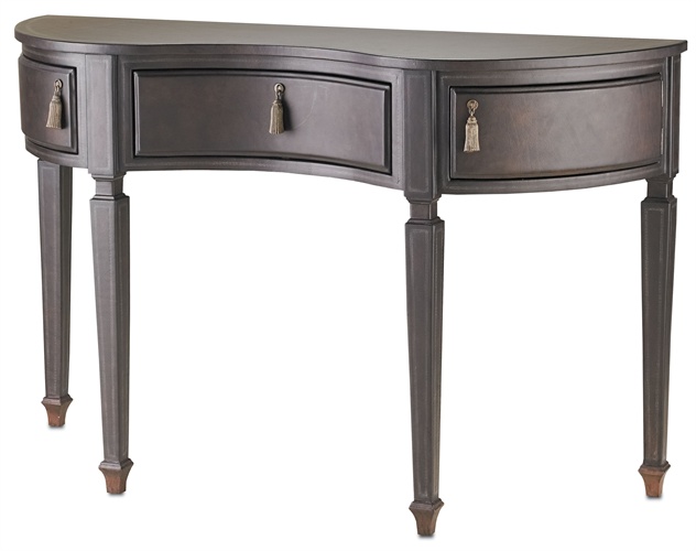 C146-3199 By Currey Lighting Nash Console Table Mahogany/Antique Brass   Finish