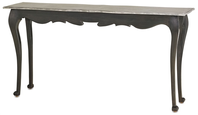 C146-3206 By Currey Lighting Lafeu Console Table Vintage Steel/Burnt Coal Finish