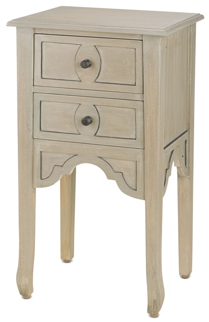 C146-3216 By Currey Lighting Dominic Nightstand Silver Wash Antique Finish