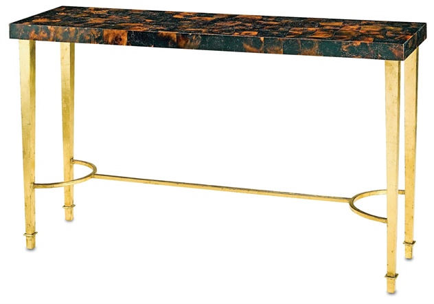 C146-4108 By Currey Lighting Bruno Console Table The Marjorie Skouras Collection Contemporary Gold Leaf Finish