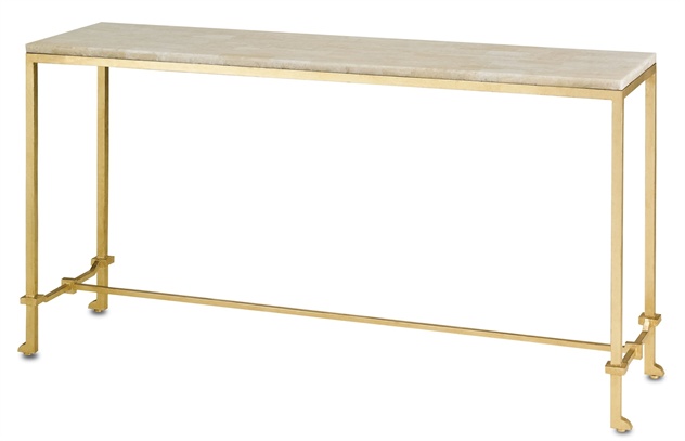 C146-4127 By Currey Lighting Delano Console Table Contemporary Gold Leaf Finish