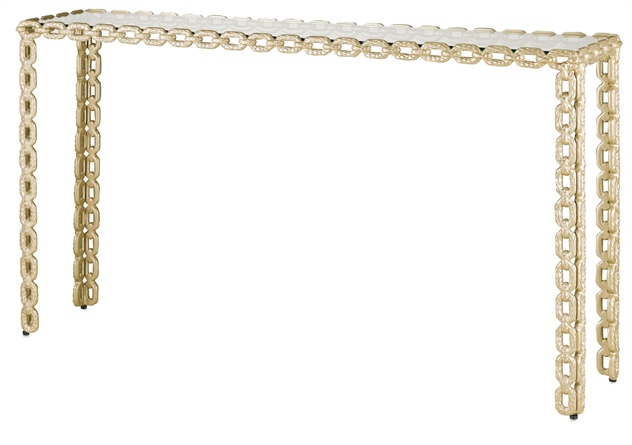 C146-4143 By Currey Lighting Betty June Console Table The Marjorie Skouras Collection Dusky Brass Finish