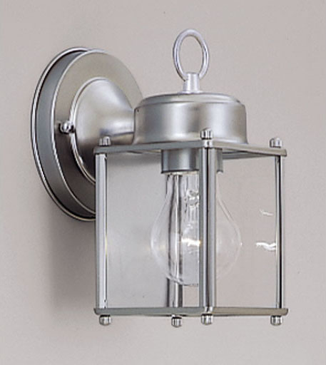C153-1161-PW By Designers Fountain-Budget Cast Aluminum Collection Pewter Finish 1 Light Outdoor Wall Lantern