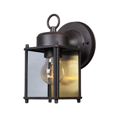 C153-1161-RP By Designers Fountain-Budget Cast Aluminum Collection Rust Patina Finish 1 Light Outdoor Wall Lantern