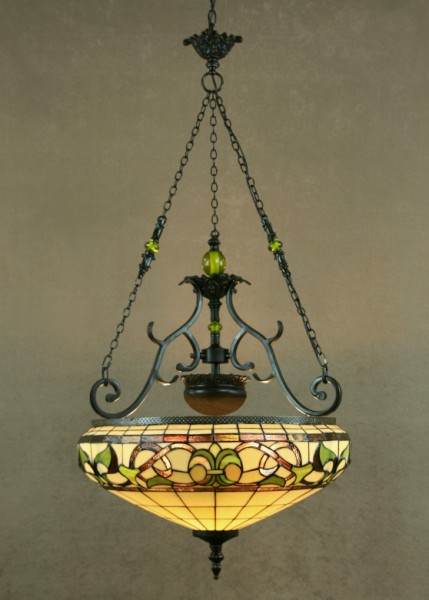 C154-1119IP-24T By Legacy Fine Lighting - Windsor Collection Rich Espresso Finish Tiffany Style Inverted Pendant
