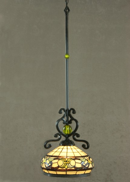 C154-1119SP-12T By Legacy Fine Lighting - Windsor Collection Rich Espresso Finish Tiffany Style Stem Pendant