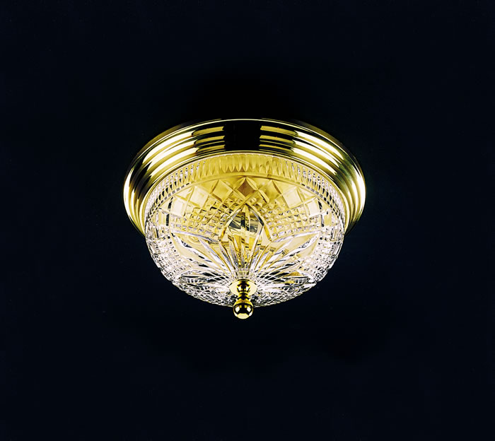 C155-101-519-07-00 By WATERFORD Lighting - Polished Brass Finish with Irish Lead Crystal Beaumont Flush Mount