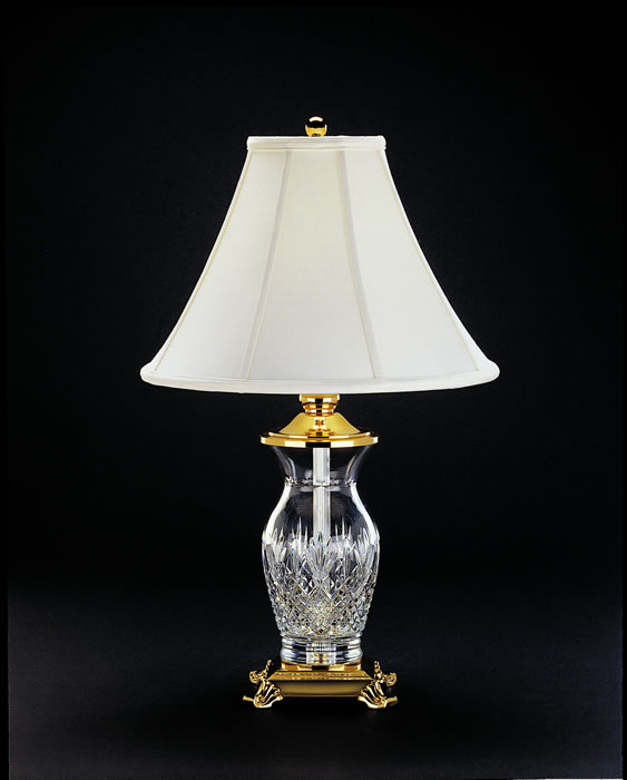C155-115-012-26-00 By WATERFORD Lighting - Polished Brass Finish with Irish Lead Crystal Killarney Table Lamp
