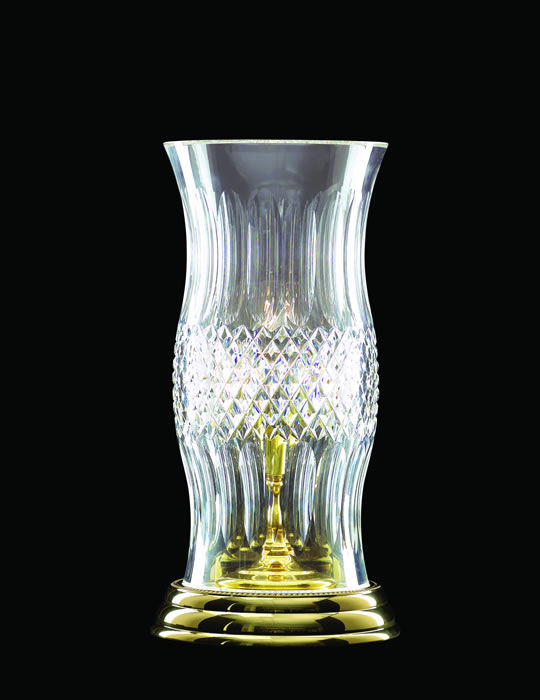 C155-135-870-13-00 By WATERFORD Lighting - Polished Brass Finish with Irish Lead Crystal Colleen Hurricane
