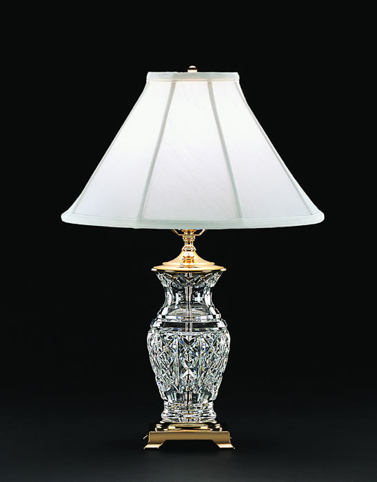 C155-202-732-09-10 By WATERFORD Lighting - Polished Brass Finish with Irish Lead Crystal Kingsley Table Lamp