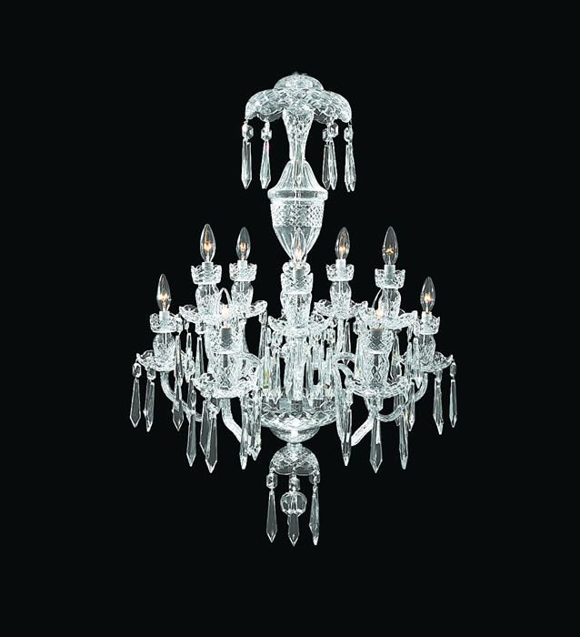 C155-950-000-06-11 Waterford Lighting Royal Collection By Waterford Lighting -  Irish Lead Crystal Avoca Ten Arm Chandelier