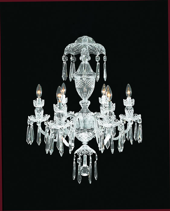 C155-950-000-07-11 By WATERFORD Lighting - Irish Lead Crystal Avoca Six Arm Chandelier