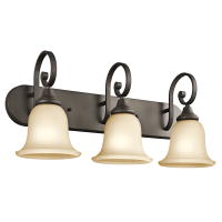 C156-45055OZ By BUILDER Monroe Collection 3 Lights Wall Mt Bath 3 Arm Olde Bronze Finish