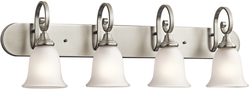 C156-45056NI By BUILDER Monroe Collection 4 Lights Wall Mt Bath 4 Arm Brushed Nickel Finish