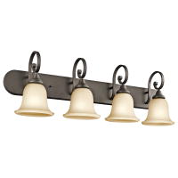 C156-45056OZ By BUILDER Monroe Collection 4 Lights Wall Mt Bath 4 Arm Olde Bronze Finish