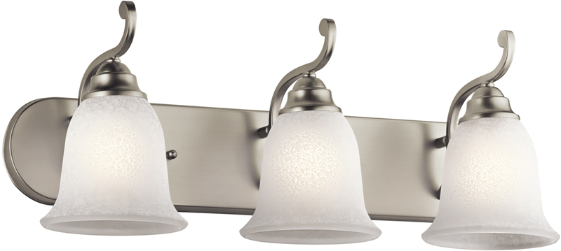 C156-45423NI By BUILDER Camerena Collection 3 Lights Wall Mt Bath 3 Arm Brushed Nickel Finish