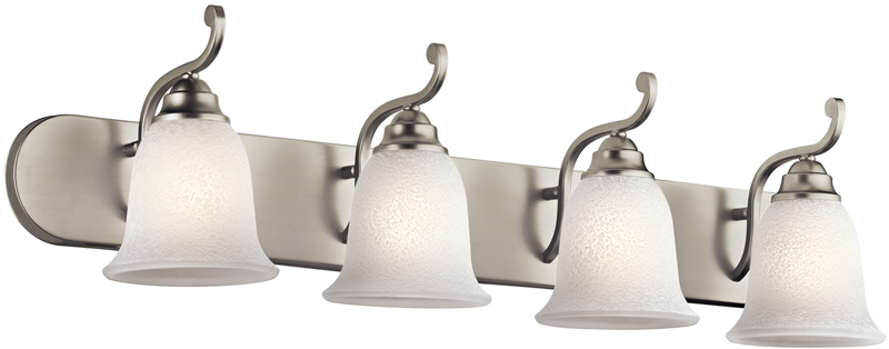 C156-45424NI By BUILDER Camerena Collection 4 Lights Wall Mt Bath 4 Arm Brushed Nickel Finish