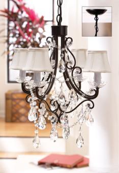 C160-90689 By CBK Lighting-Chandeliers Collection Clear / Black Finish Chandelier Black Frame With Clea