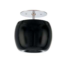C164-FM6930-31-15 By Alico Lighting-Newton Collection Chrome Finish Newton Semi-Flush Mount W/Lamps. Small Black Glass Shade / Chrome Finish.