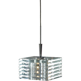 C164-FRPC1850-0-15 By Alico Lighting-Scintillio Square Collection Chrome Finish Single-Lamp Ali-Jack Pendant