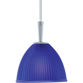 C164-FRPC2000-7-15 By Alico Lighting-Mini Ribbed Flash Collection Chrome Finish Single-Lamp Ali-Jack Pendant