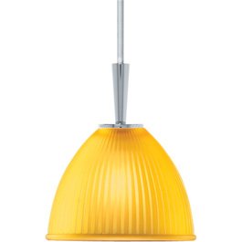 C164-FRPC2000-8-15 By Alico Lighting-Mini Ribbed Flash Collection Chrome Finish Single-Lamp Ali-Jack Pendant