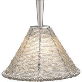 C164-FRPC3002-15-15 By Alico Lighting-Beaded Cone Collection Chrome Finish Single-Lamp Ali-Jack Pendant