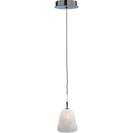 C164-PC1501-30-15 By Alico Lighting-Belle Grande Collection Semi-Transparent Patterned White Shade Finish Single-Lamp Pendant 