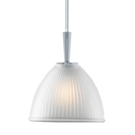 C164-PC2000-5-15 By Alico Lighting-Mini Ribbed Flash Collection Frosted Shade Finish Single-Lamp Pendant 