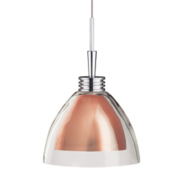 C164-PC2006-89-15 By Alico Lighting-Duplex Collection Clear Over-Glass Finish Single-Lamp Pendant 