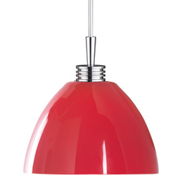 C164-PC2007-11-15 By Alico Lighting-Duplex Collection Red Glass Shade Finish Single-Lamp Pendant 
