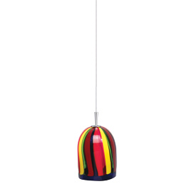 C164-PC4450-81-15 By Alico Lighting-Eleganza Collection Single-Lamp Pendant With Vertical Rainbow Glass