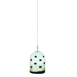 C164-PC4451-82-15 By Alico Lighting-Eleganza Collection White Opal Glass with Black Checks Finish Single-Lamp Pendant