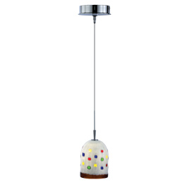 C164-PC4451-86-15 By Alico Lighting-Eleganza Collection White Opal Glass with Multi-Checks Finish Single-Lamp Pendant