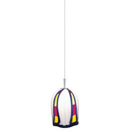 C164-PC4452-83-15 By Alico Lighting-Eleganza Collection Geo-Candy Glass Finish Single-Lamp Pendant