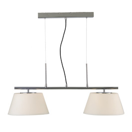 C164-PS5600-10-15-2 By Alico Lighting-Primrose Chandelier Collection Chrome Finish Two-Light Island Chandelier With Double Amber Shades