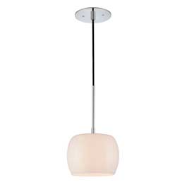 C164-PS6900-10-15 By Alico Lighting-Newton Collection Chrome Finish Newton 120V Pendant. White Opal Glass Shade / Chrome Finish.