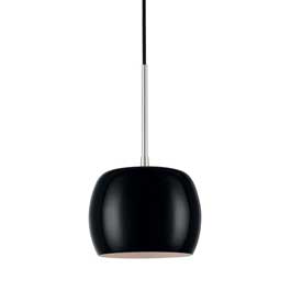 C164-PS6920-31-15 By Alico Lighting-Newton Collection Chrome Finish Newton 120V Pendant. Black Glass Shade / Chrome Finish.