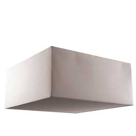 C164-PS9500-30-30 By Alico Lighting-Forma Square Collection White Finish Forma Square 120V Pendant. Large Square White Fabric Shade / White Canopy.