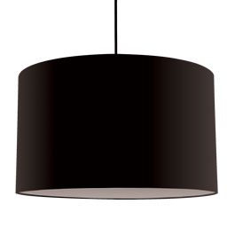 C164-PS9530-31-31 By Alico Lighting-Forma Drum Collection Black Finish Forma Drum 120V Pendant. Medium Round Black Fabric Shade / Black Canopy.