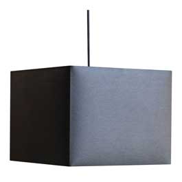 C164-PS9540-31-31 By Alico Lighting-Forma Square Collection Black Finish Forma Square 120V Pendant. Small Square Black Fabric Shade / Black Canopy.