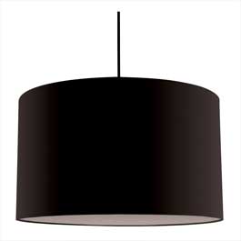 C164-PS9570-31-31 By Alico Lighting-Forma Drum Collection Black Finish Forma Drum 120V Pendant. Mini Round Black Fabric Shade / Black Canopy.