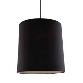 C164-PS9590-31-31 By Alico Lighting-Forma Tapered Drum Collection Tapered Rnd Black Fabric Shade / Black Canopy Finish Forma Tapered Drum 120V Pendant.