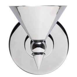 C164-PW1000-15-15 By Alico Lighting-Cone Collection Chrome Finish Single-Lamp Wall Sconce With Chrome Metal Shade