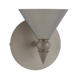 C164-PW1000-16M-16M By Alico Lighting-Cone Collection Matte Satin Nickel Finish Single-Lamp Wall Sconce With Matte Satin Nickel Metal Shade