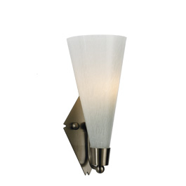 C164-PW1750-30-16M By Alico Lighting-Fontana Grande Collection Matte Satin Nickel Finish Single-Lamp Wall Sconce With Marbled White Shade