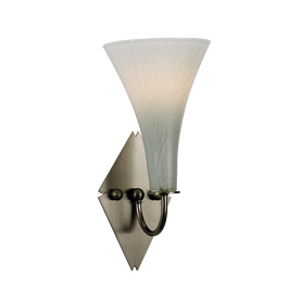 C164-PW1770-30-16M By Alico Lighting-Tromba Collection White Finish Single-Lamp Wall Sconce With Marbled White Shade