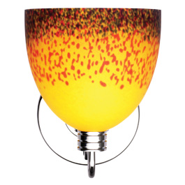 C164-PW2700-52-15 By Alico Lighting-Louvre Collection Chrome Finish Single-Lamp Wall Sconce With Symphony Of Fire Shade