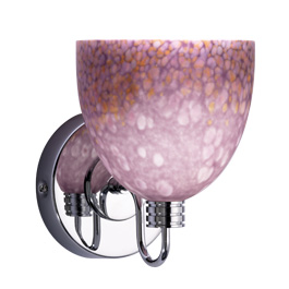 C164-PW2700-73-15 By Alico Lighting-Louvre Collection Chrome Finish Single-Lamp Wall Sconce With Malva Shade