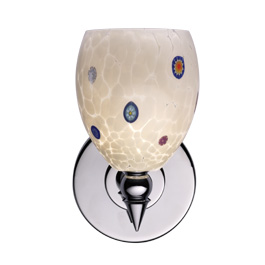 C164-PW3500-43-15 By Alico Lighting-Aura Collection Chrome Finish Single-Lamp Wall Sconce With Bianco Glass Shade